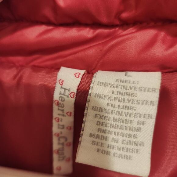 Heart Crush Quilted Sequin Sparkle Vest Pink - Size L - Picture 4 of 6